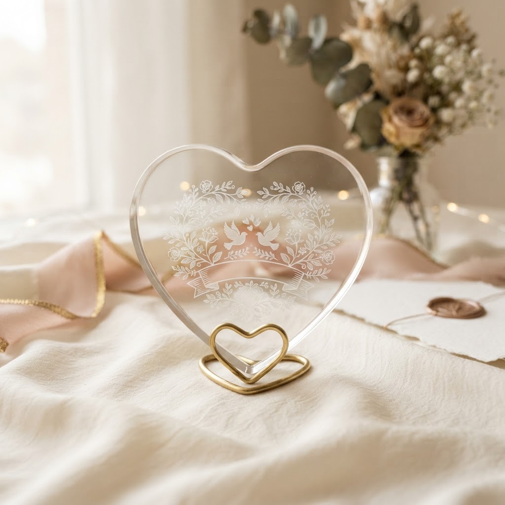 3 inch Heart Flat Glass
