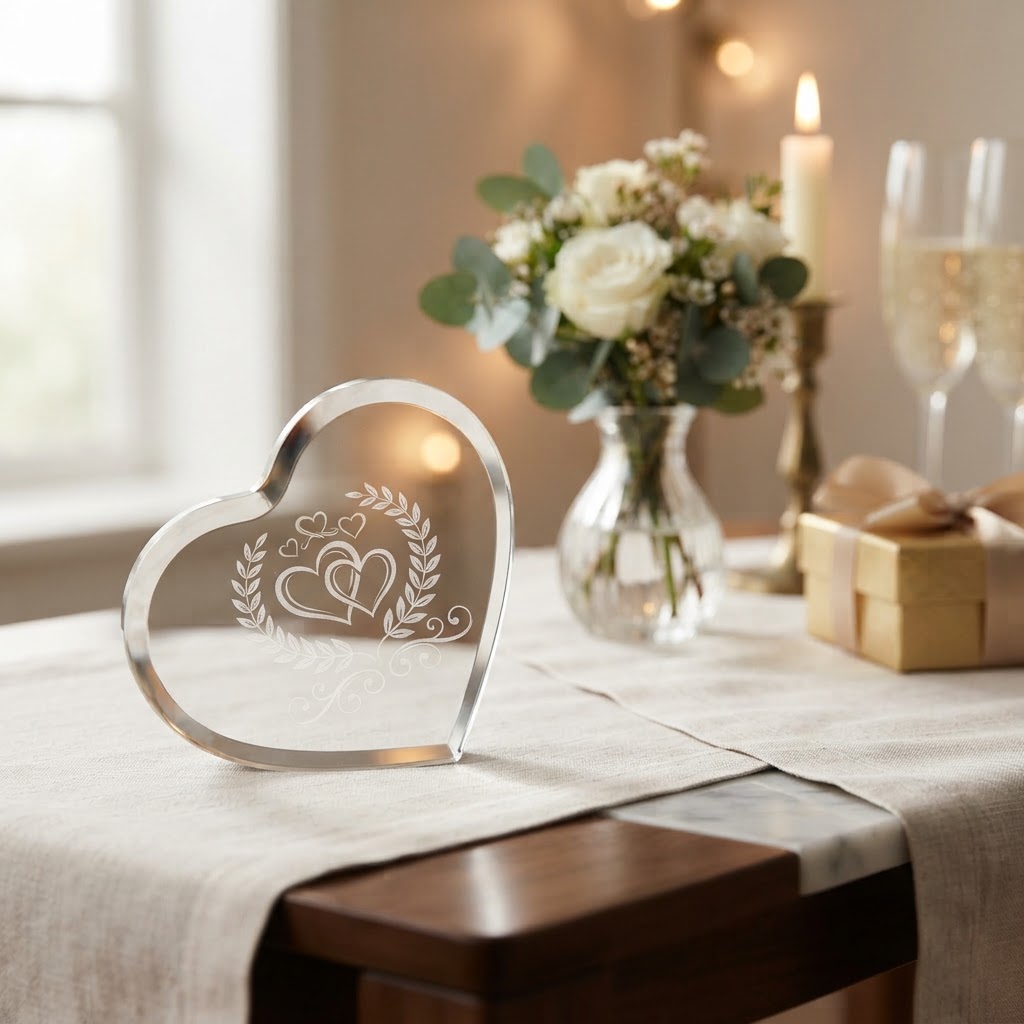 3 inch Heart Flat Glass