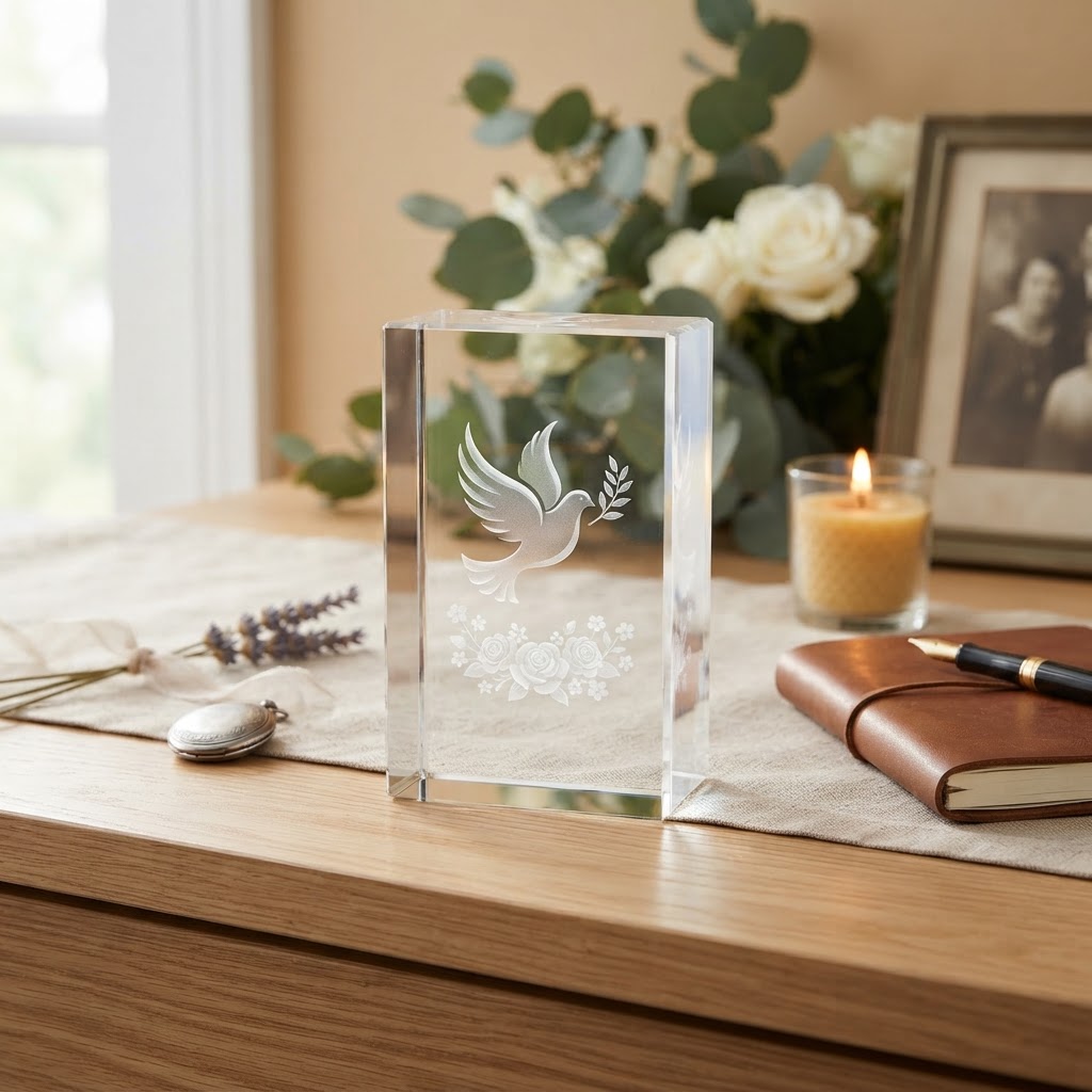 Rectangular Sharp-Edged K9 Crystal Block 100x60mm