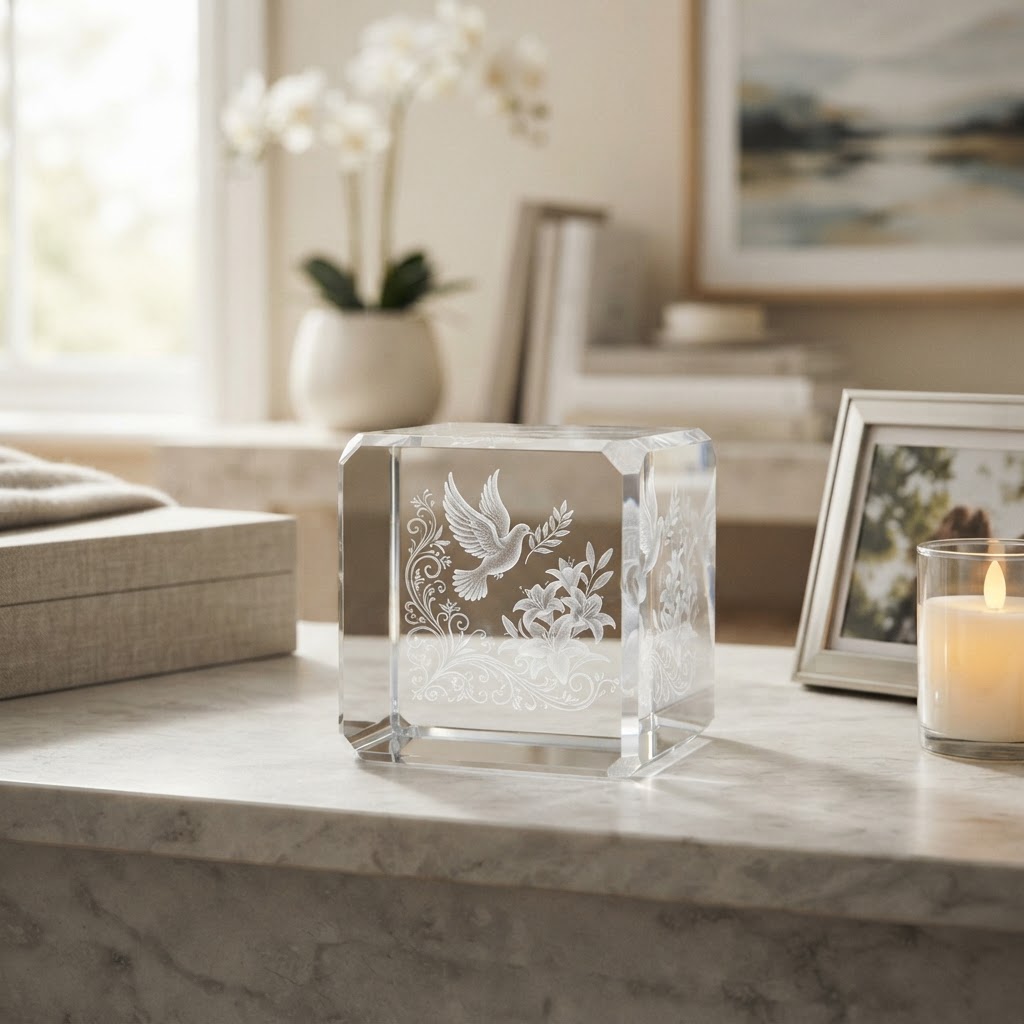 6 x 6 x 6 cm Cut Corner Crystal Rectangle