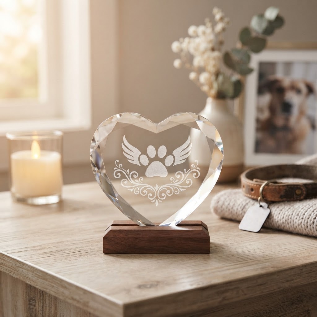 Heart Shape K9 Crystal diamond cut medium