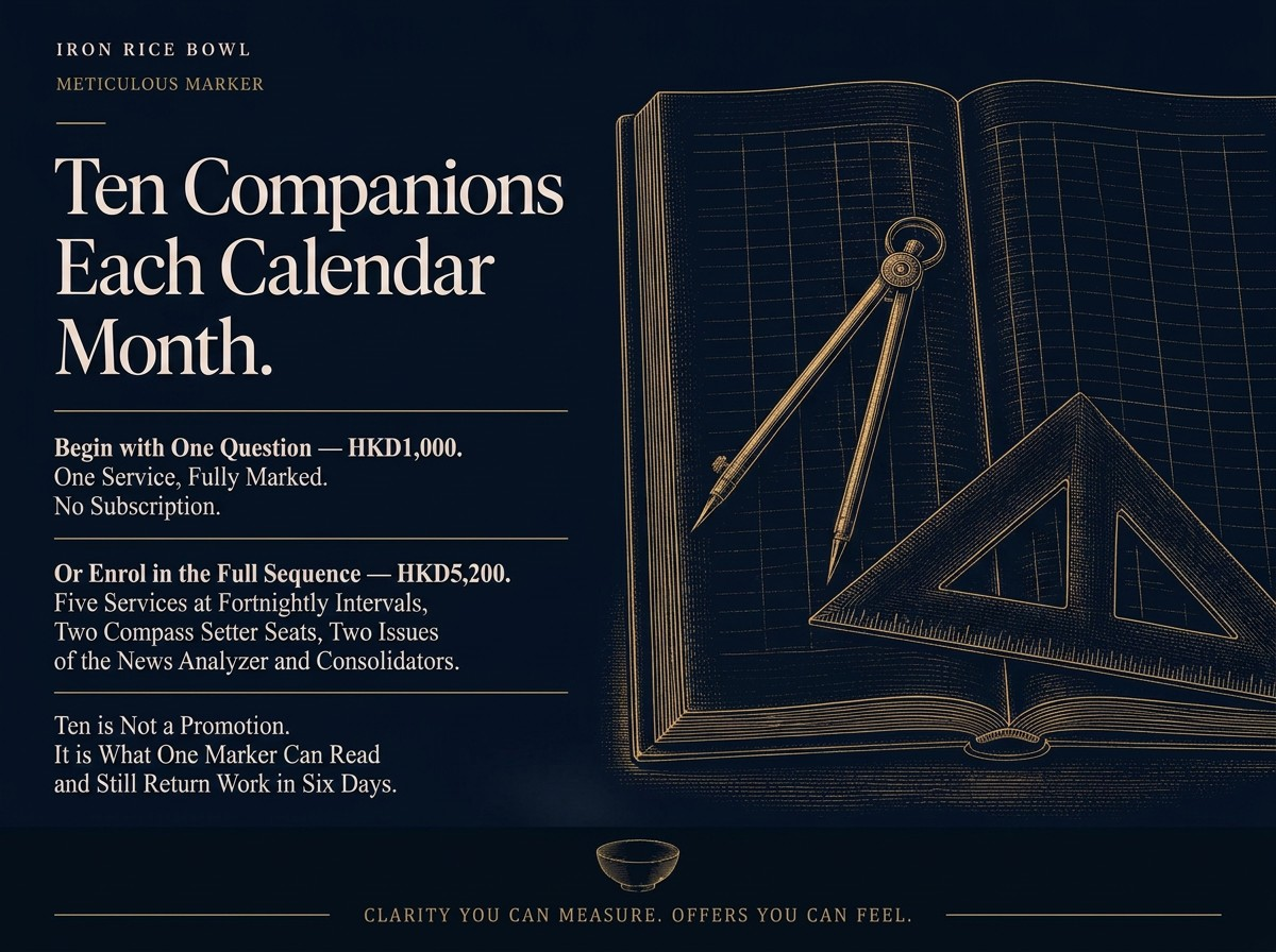 An engraved-style illustration of an open ledger or notebook on a grid-lined page, with a metal drawing compass and a triangle ruler resting on top.