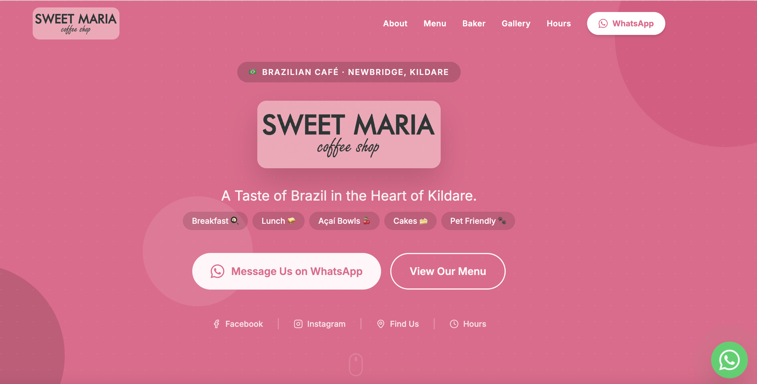 Cafe Websites Template - SM template preview