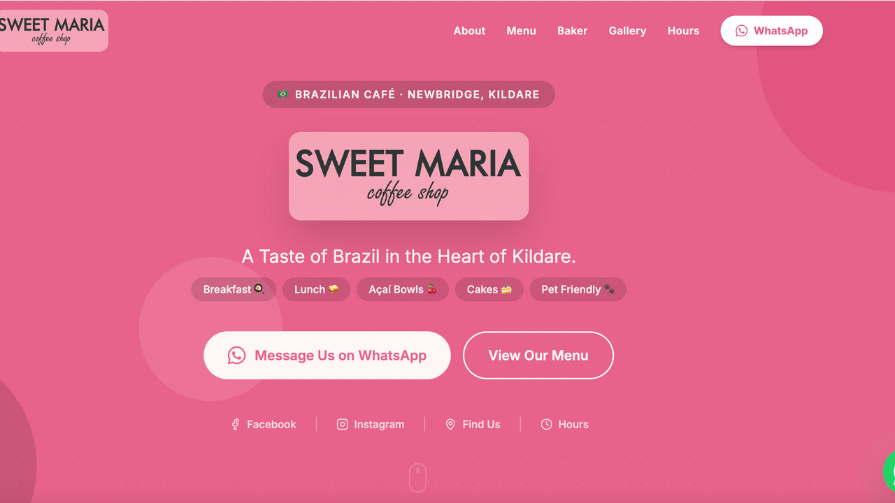 Cafe Websites Template - SM template preview