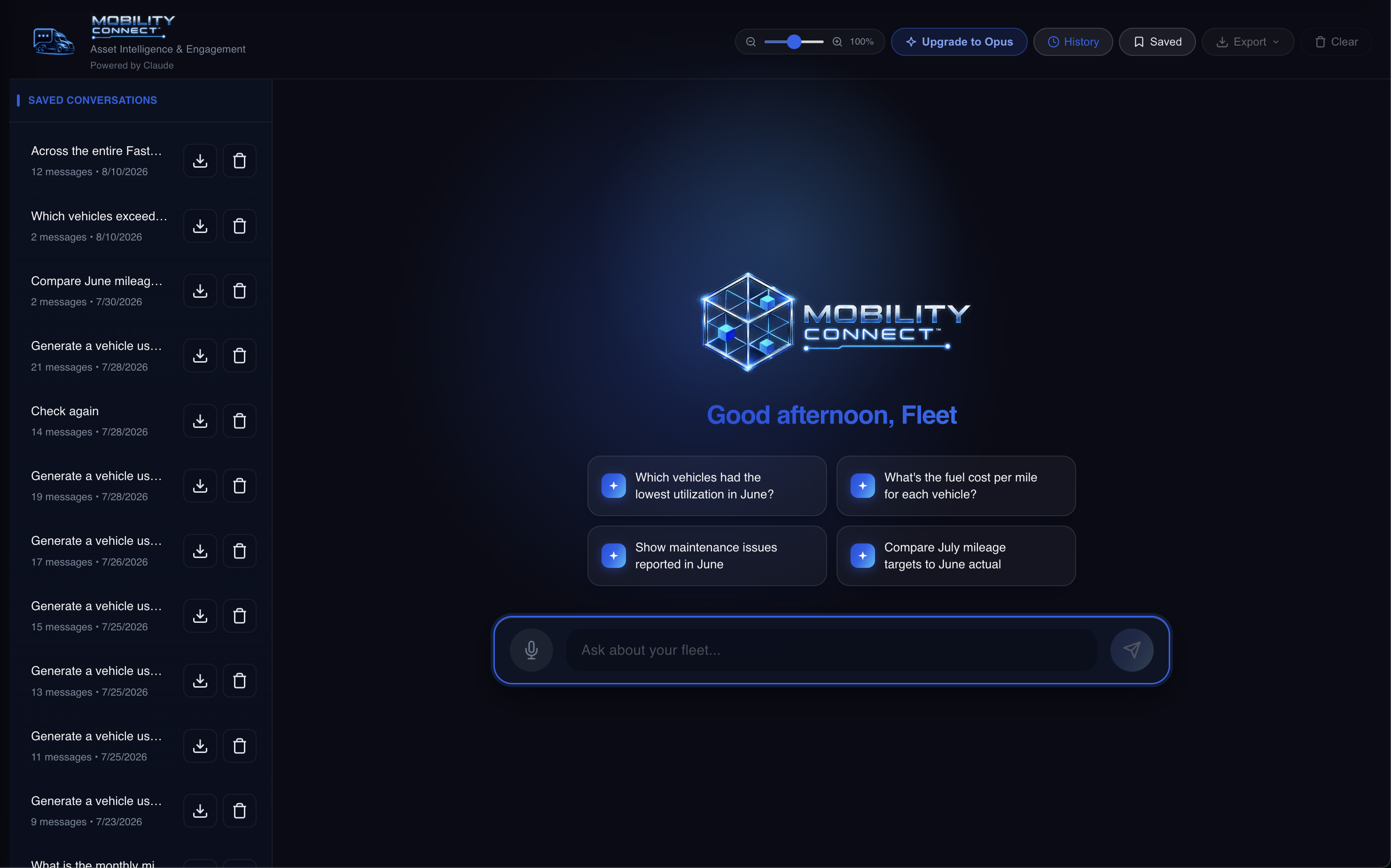 MobilityConnect AI Assistant Interface