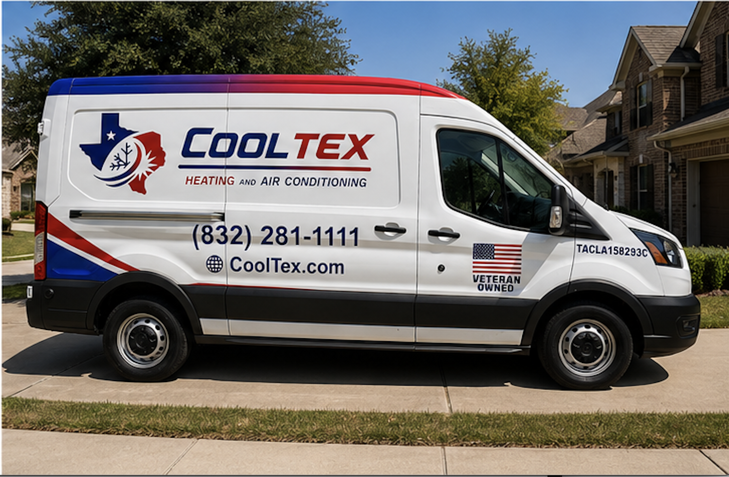 CoolTex HVAC service van — veteran-owned fleet
