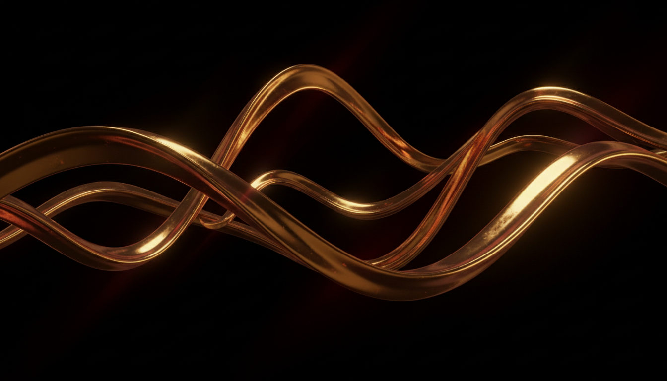 Abstract gold ribbons