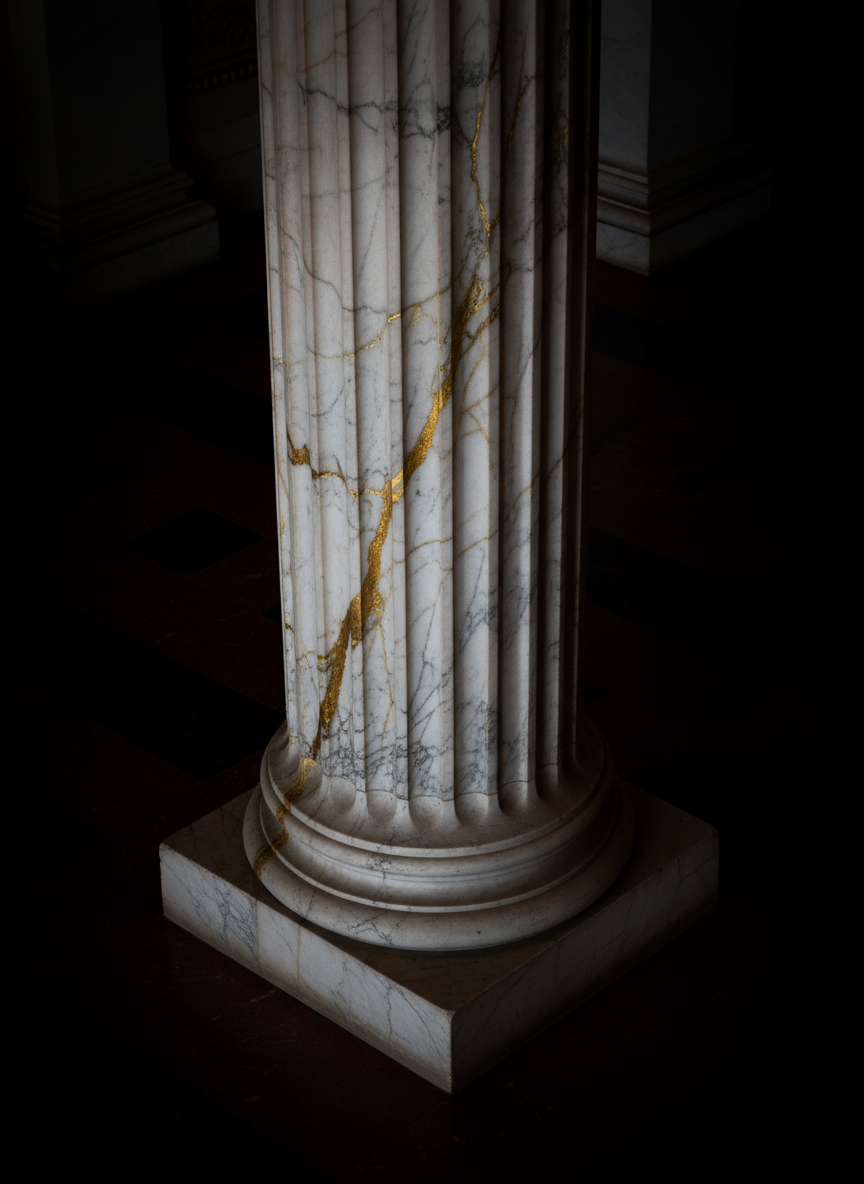 Marble pillar symbolizing strength