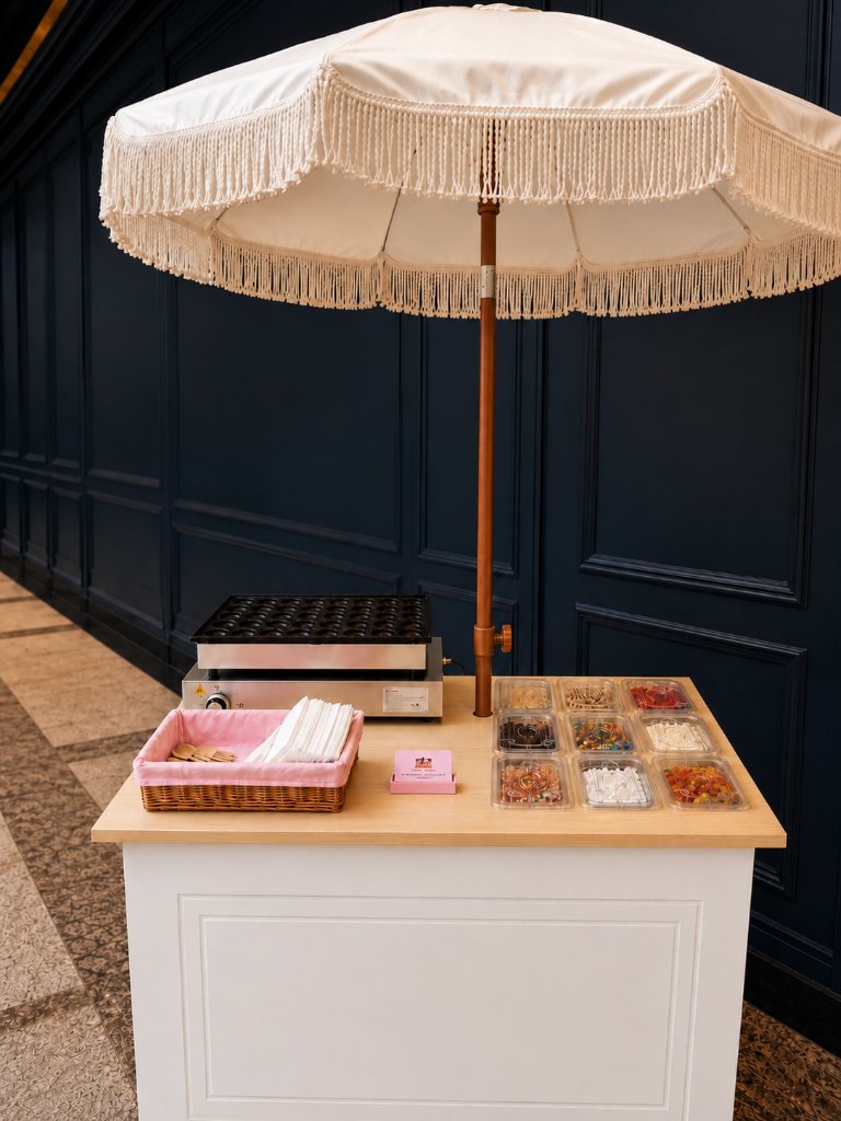 Elegant mini pancake station at a luxury event