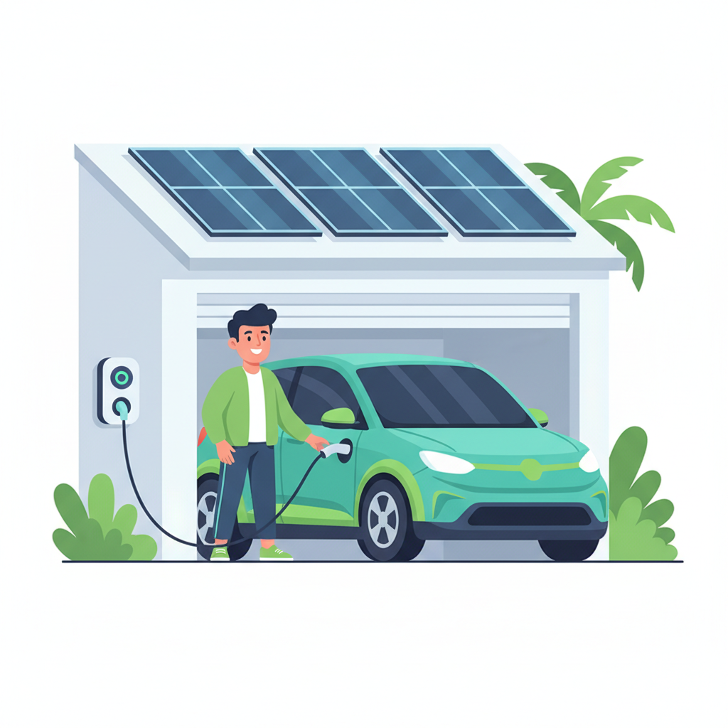 EV owner scanning grid QR code at home
