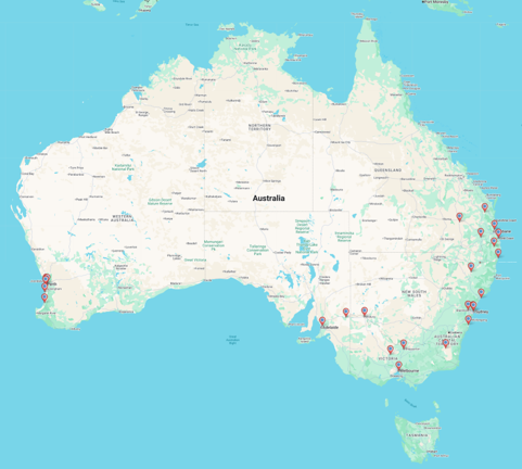 Australian campaign venue locations