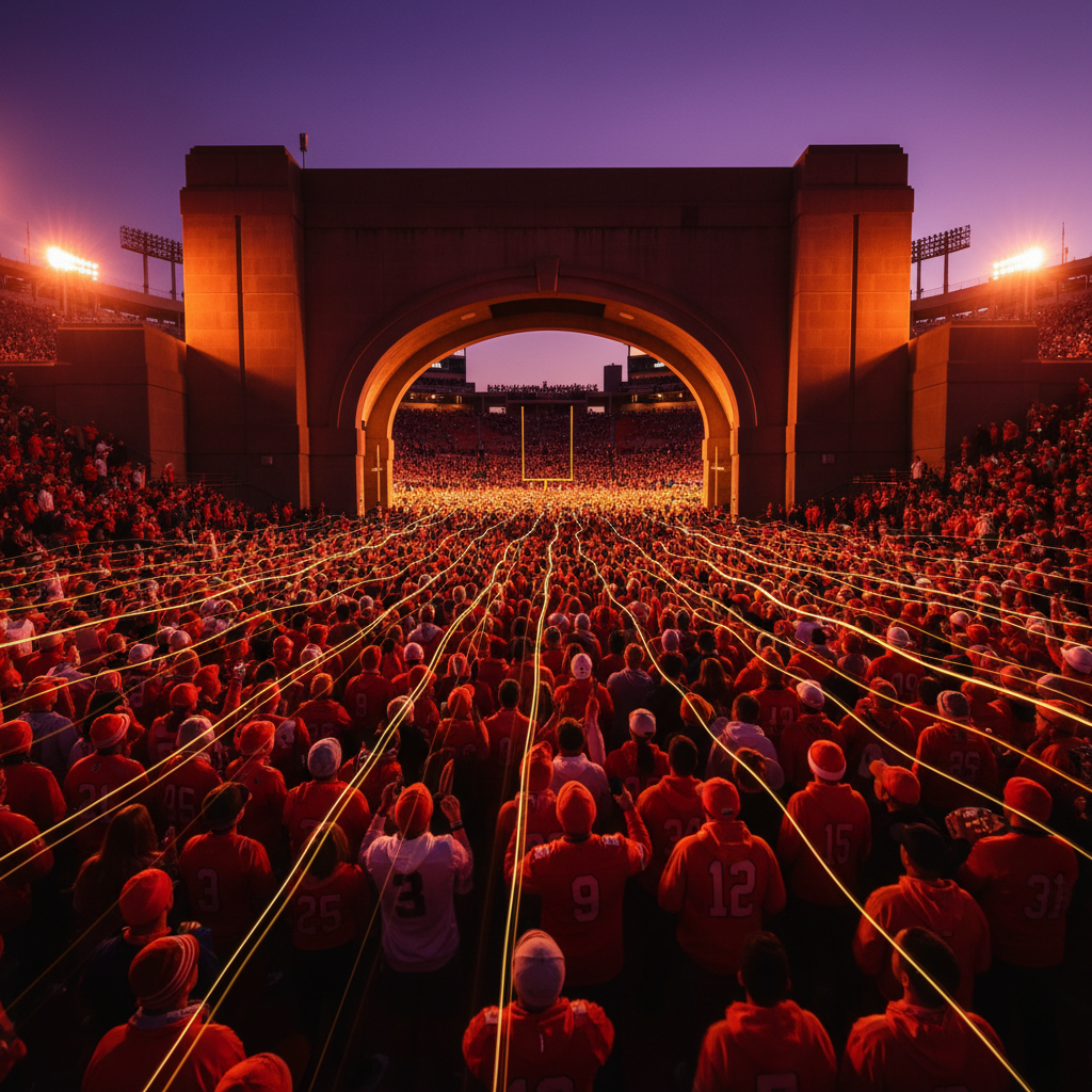 Stadium entrance at game time