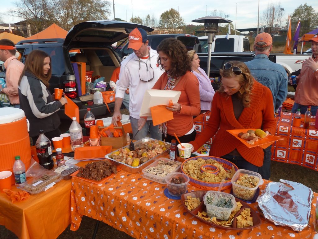 Clemson tailgate food spread