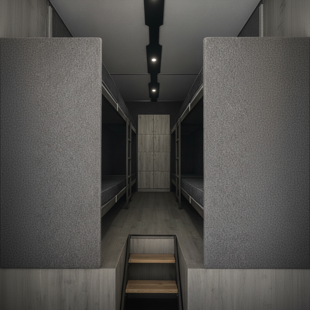 Crew sleeping quarters interior