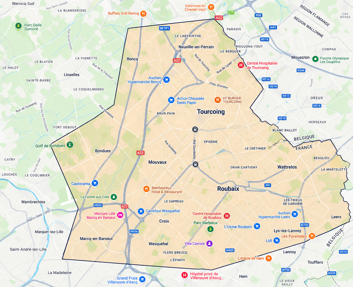 Secteur d'intervention VALORYS — métropole lilloise