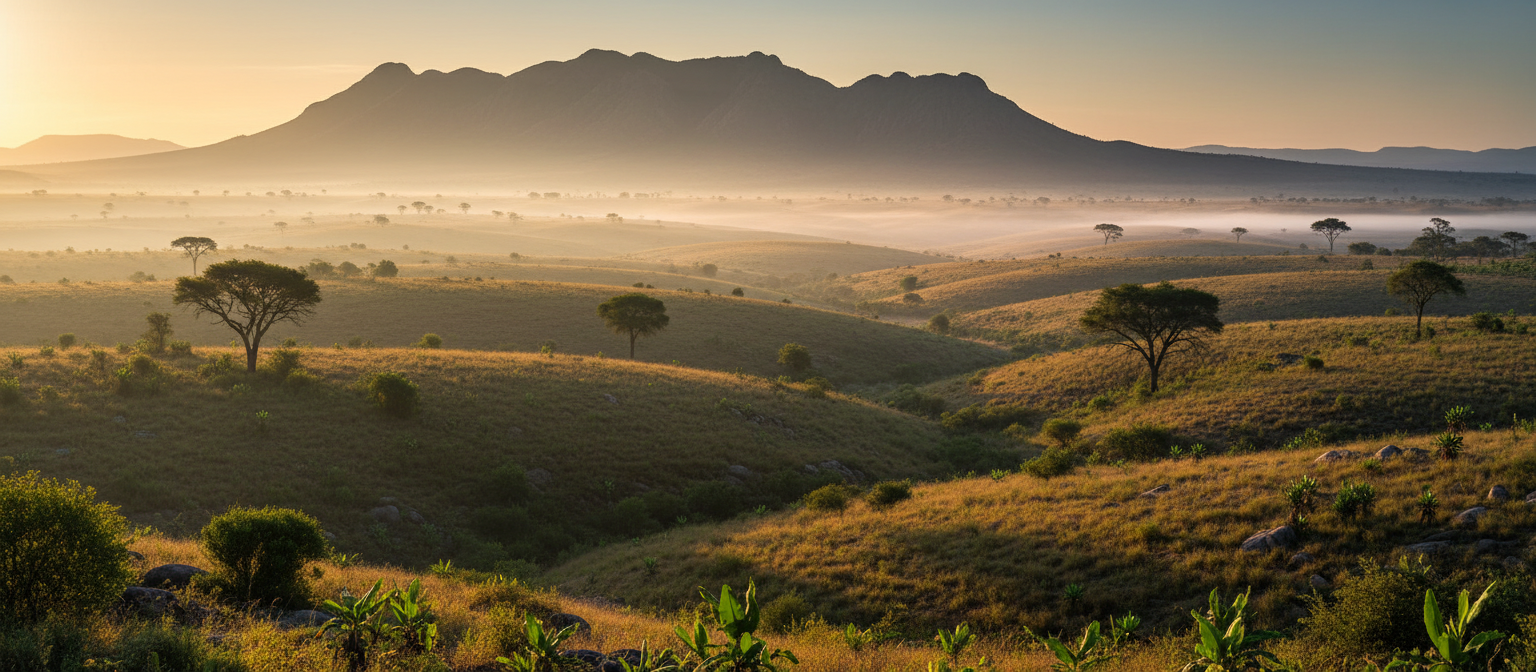 Southern African landscape at dawn