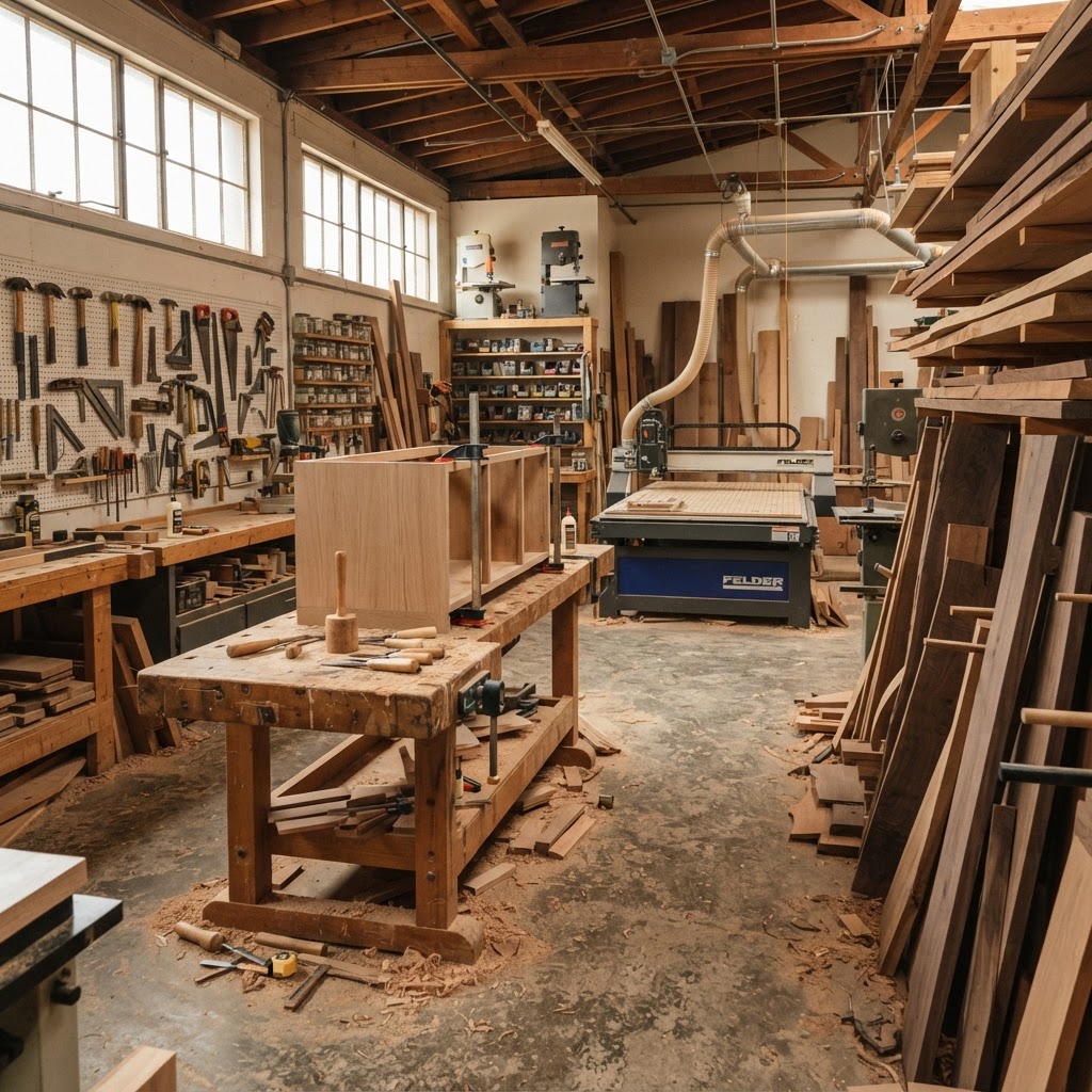 Bespoke joinery workshop at CJ Marra, Wiltshire