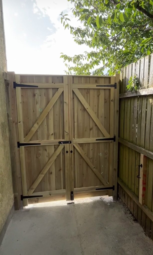 Bespoke Timber Driveway Gates — detail 1 by CJ Marra Cabinets & Carpentry