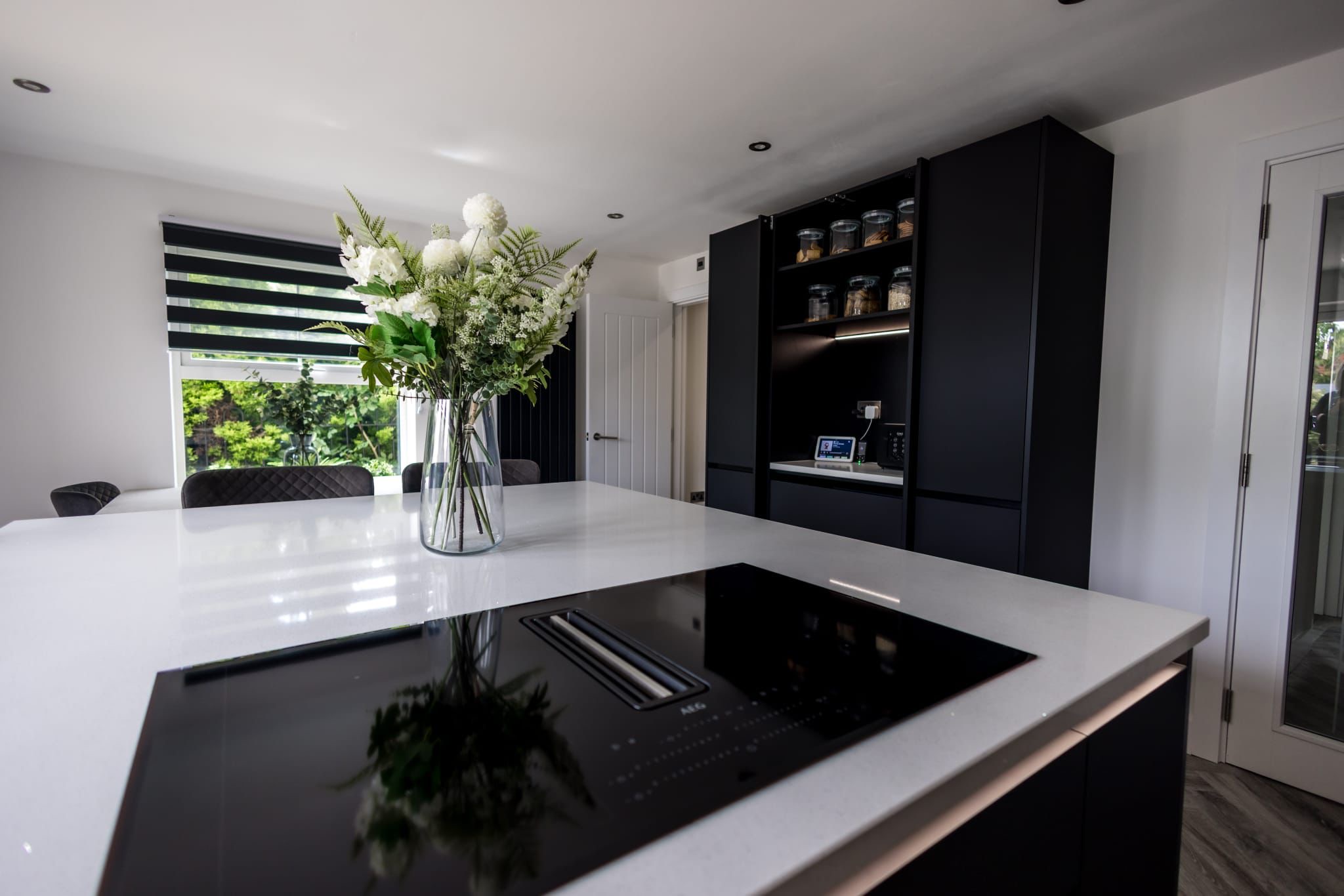 Pink Island Shaker Kitchen — detail 5 by CJ Marra Cabinets & Carpentry