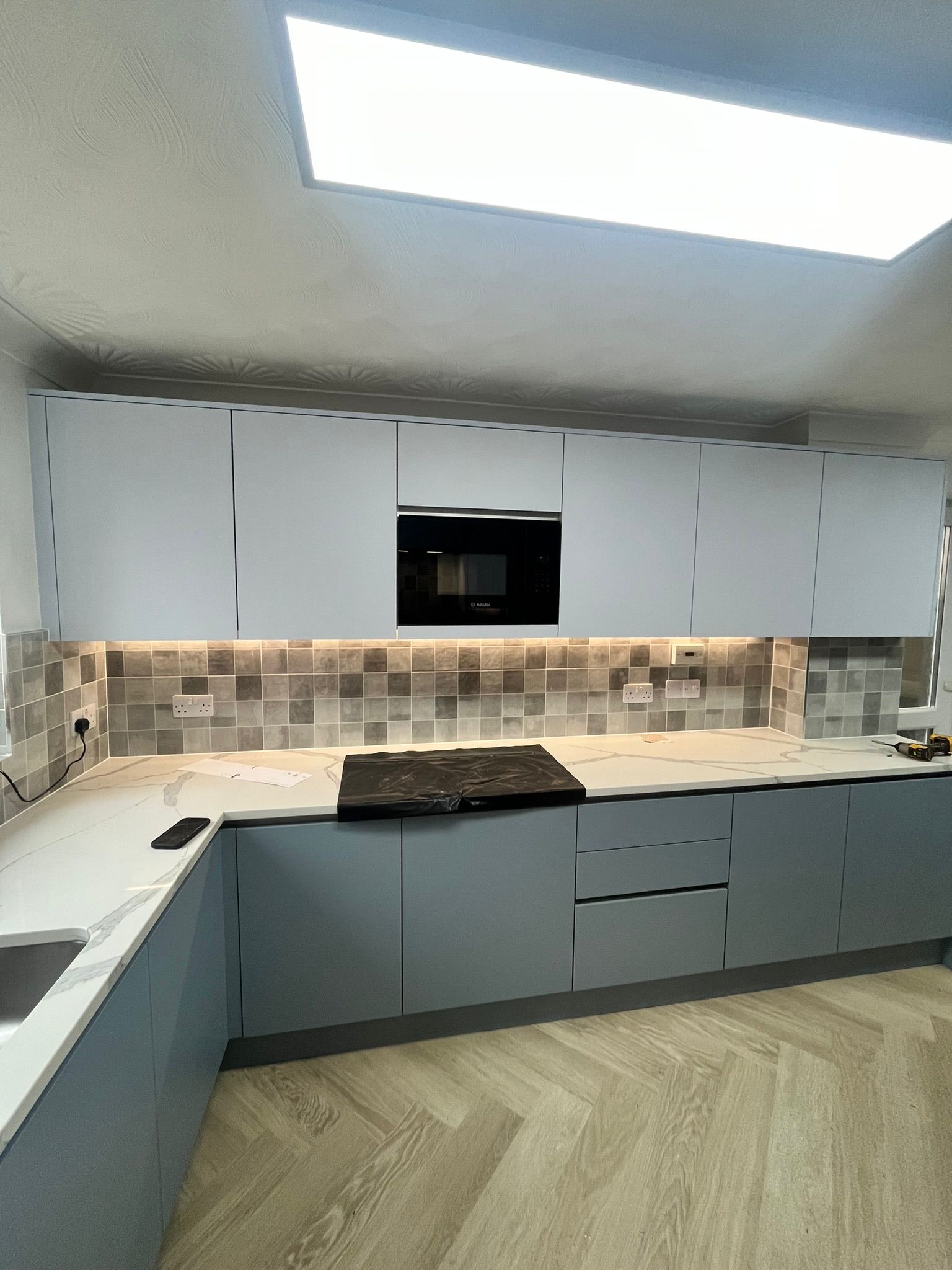 Pink Island Shaker Kitchen — detail 4 by CJ Marra Cabinets & Carpentry