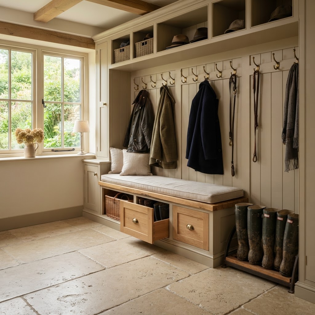 Boot Rooms — bespoke joinery by CJ Marra, Wiltshire