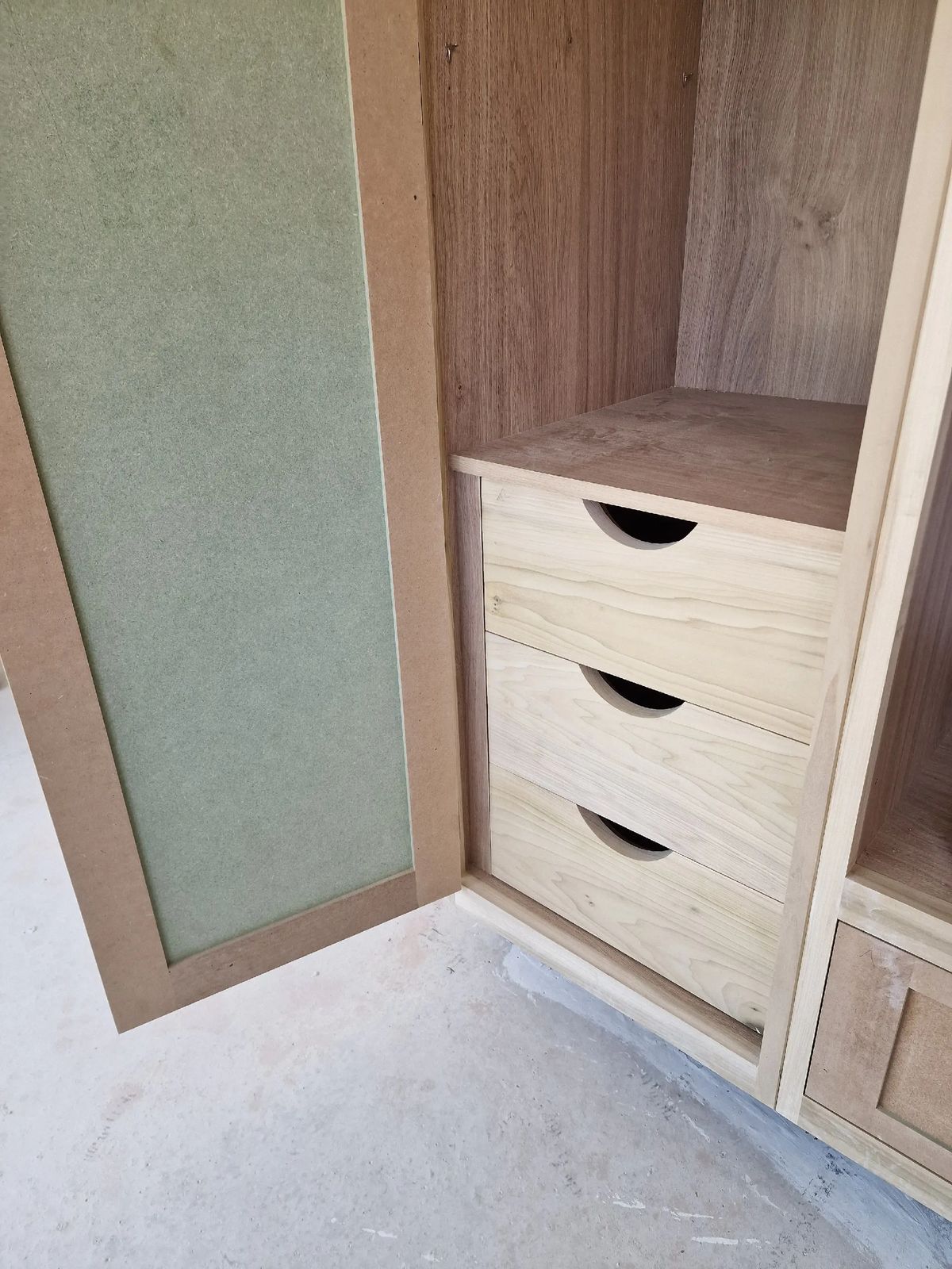 Bespoke internal drawer units — workshop build — CJ Marra workshop, Wiltshire
