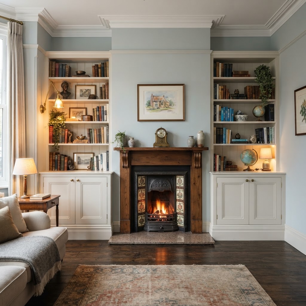 Bespoke storage and alcove cabinetry by CJ Marra Cabinets & Carpentry in Wiltshire