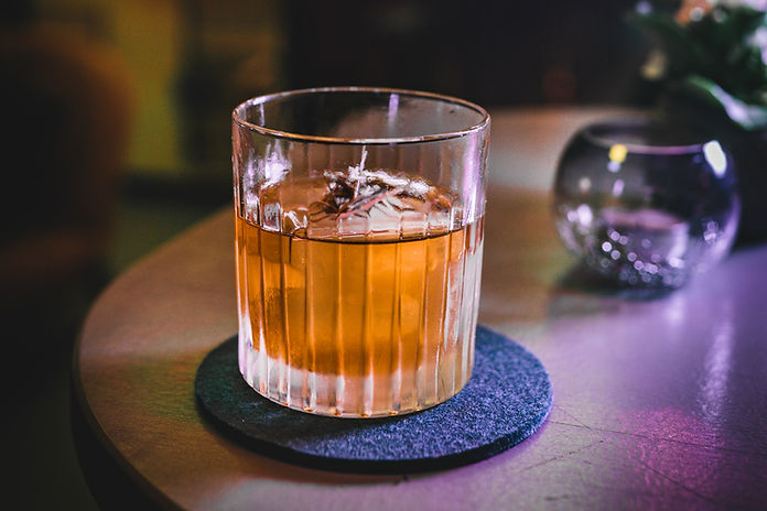 A carefully made cocktail