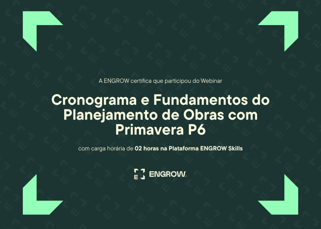 Certificado ENGROW de participação no webinar