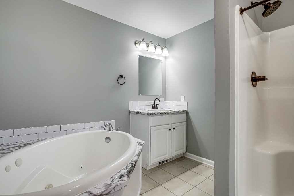 A jetted soaking tub with a locked door — this is the definition of well-deserved