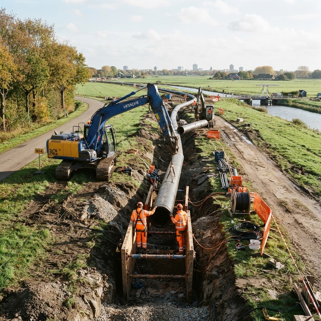 Aanbesteding Aanleg Drinkwatertransportleiding Onnen - Ruischerbrug - N.V. Waterbedrijf Groningen, Groningen