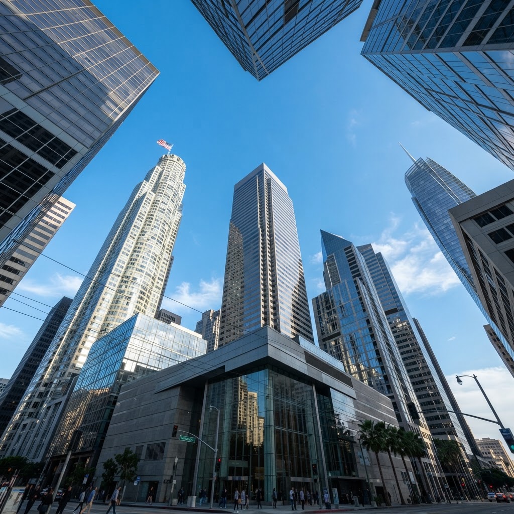 Modern downtown Los Angeles office towers