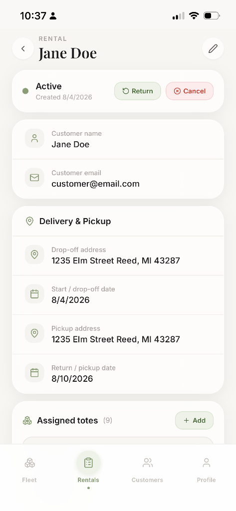 Rental Details