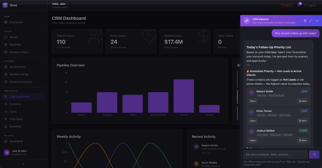 Omni CRM Dashboard