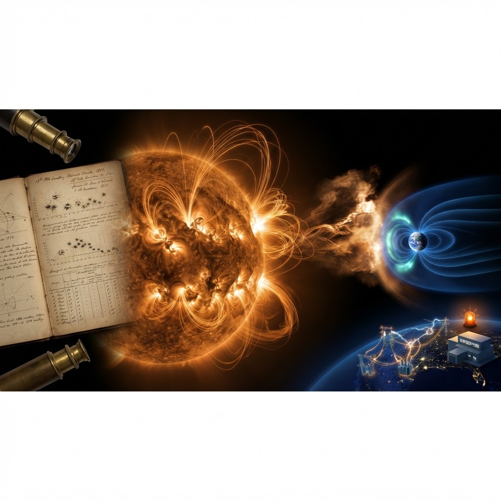 From Schwabe's Notebook to Power-Grid Alerts: How the Sun’s 11‑Year Pulse Shapes Modern Space Weather