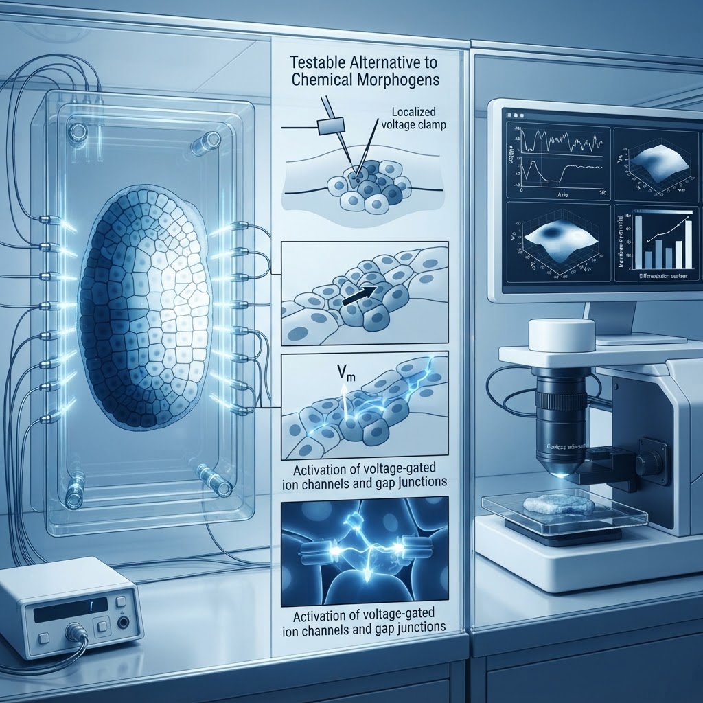Bioelectric Gradients as a Positional Code: A Testable Alternative to Chemical Morphogens