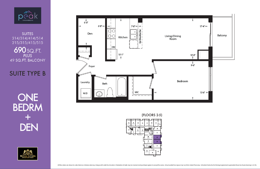 1 Bed + Den