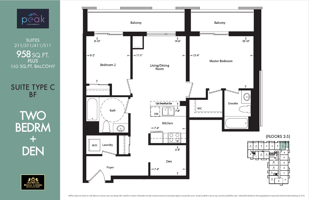 2 Bed + Den