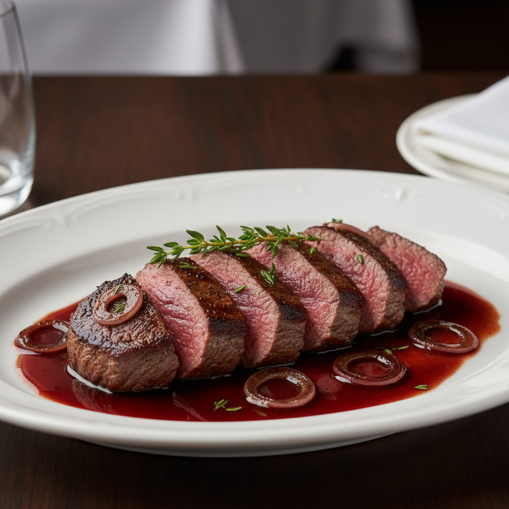Whitetail Backstrap with Red Wine Reduction