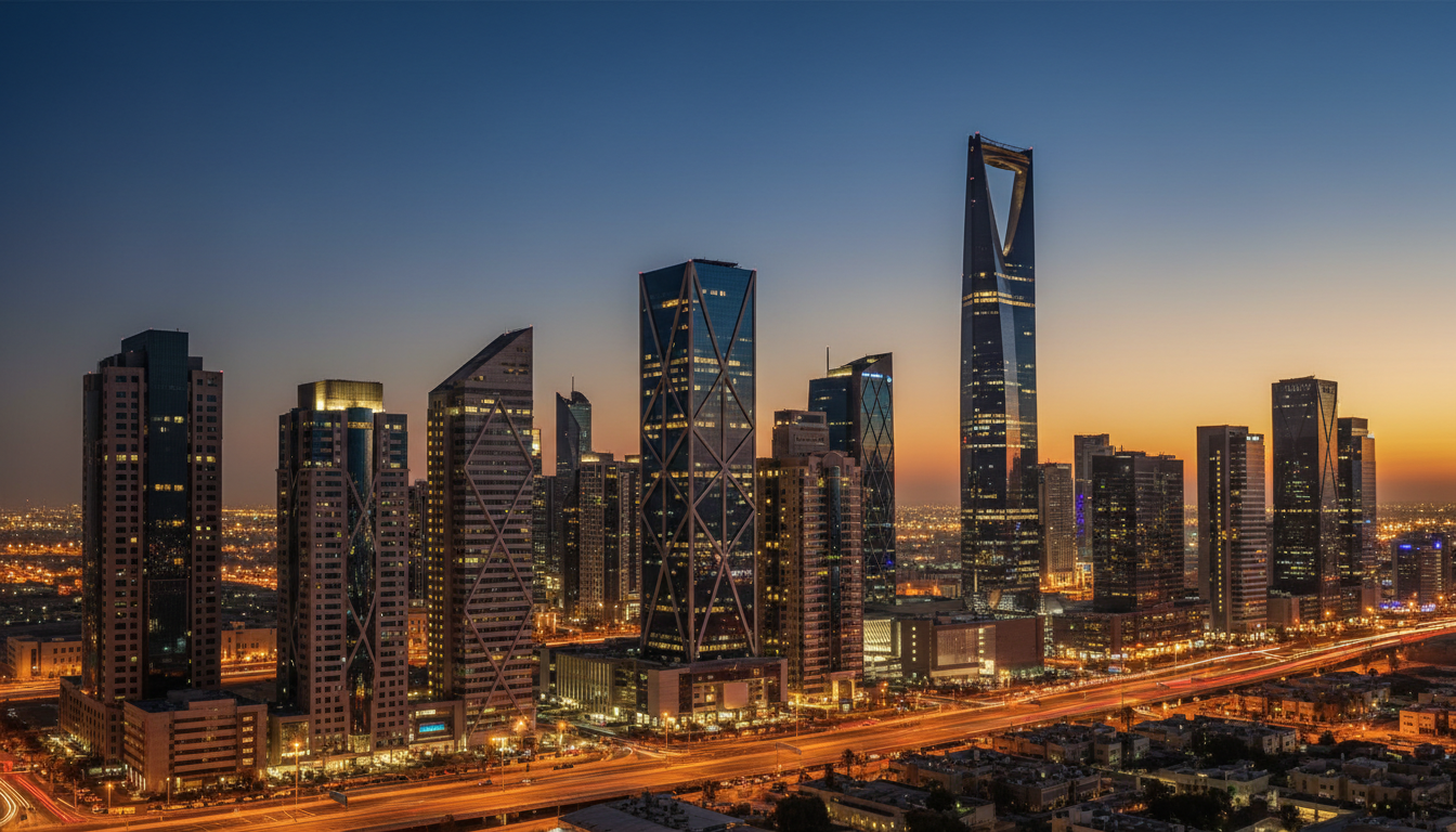 Riyadh skyline at dusk