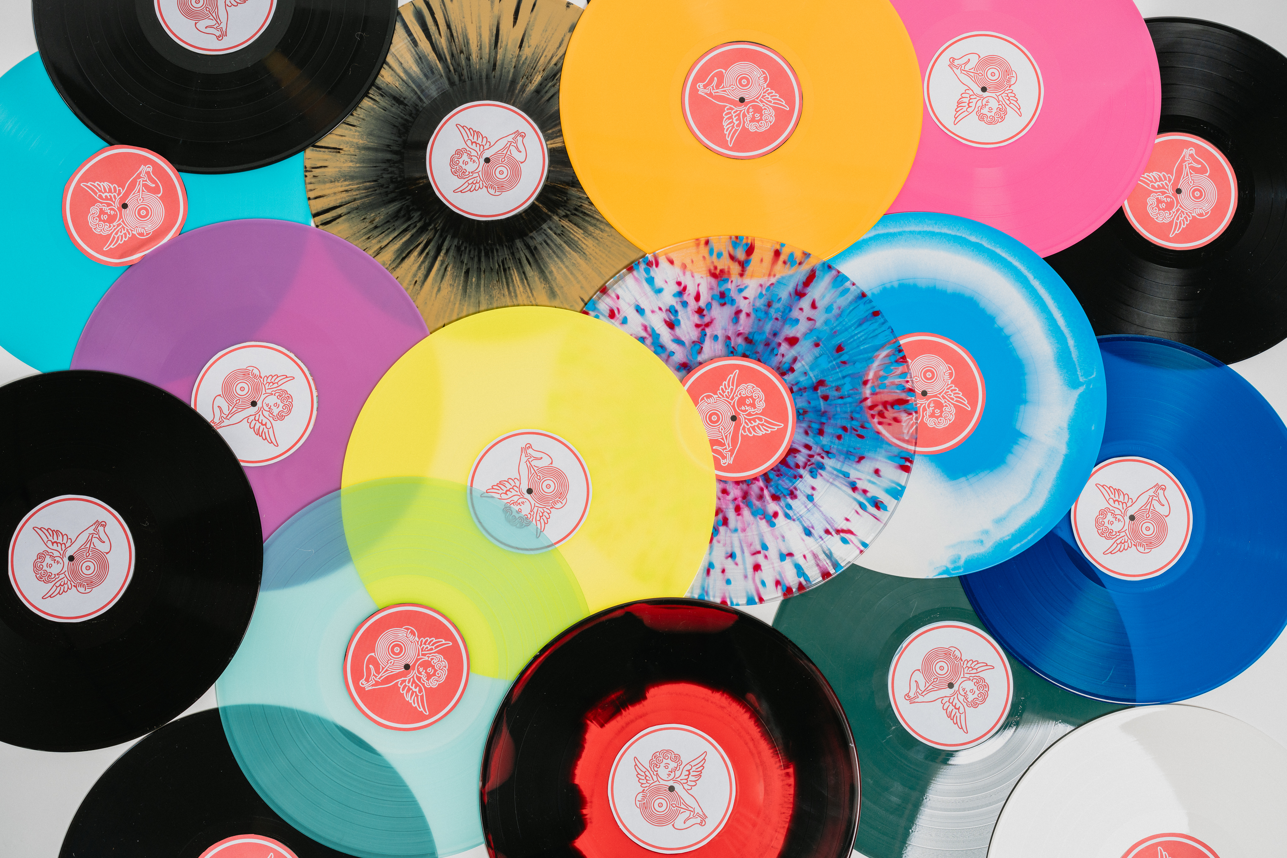 Colorful vinyl records