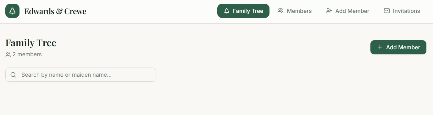 Edwards Crewe Family Tree template preview