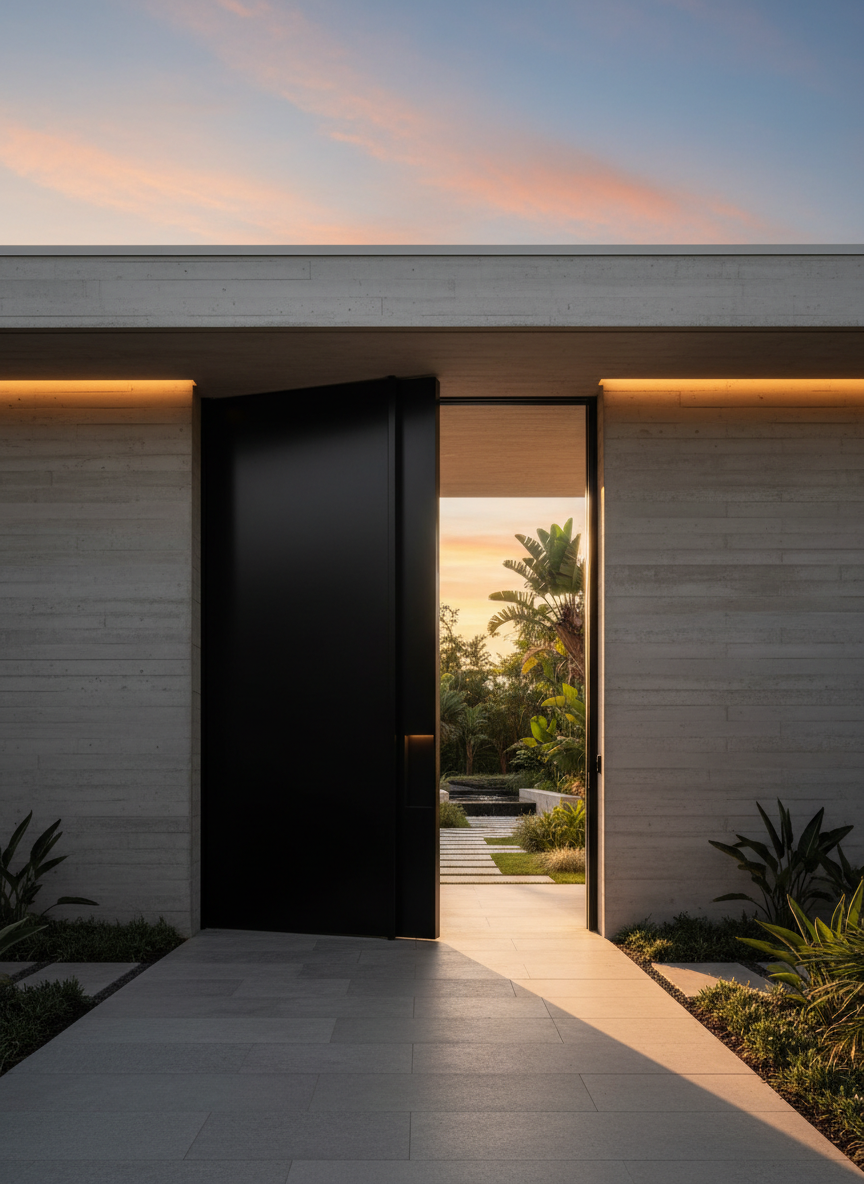 Puertas Pivotantes de Aluminio y Alto Tránsito fabricadas a medida por Domlux Aberturas