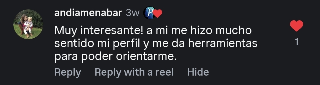 Comentario compartido por una persona de la comunidad PsicoProfile 9