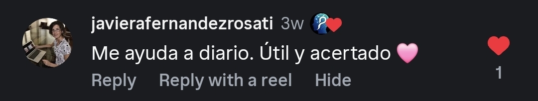 Comentario compartido por una persona de la comunidad PsicoProfile 10