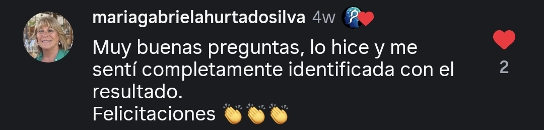 Comentario compartido por una persona de la comunidad PsicoProfile 7
