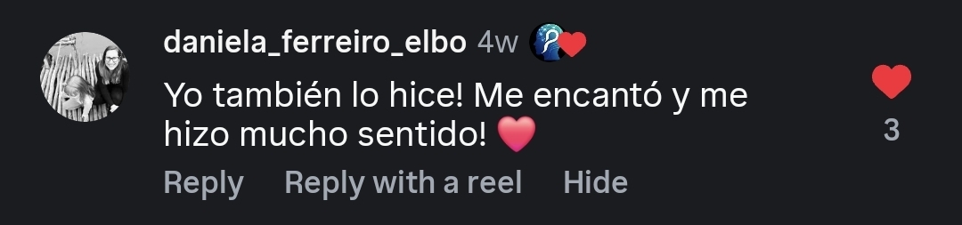 Comentario compartido por una persona de la comunidad PsicoProfile 5