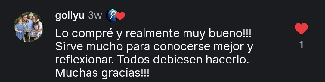 Comentario compartido por una persona de la comunidad PsicoProfile 6