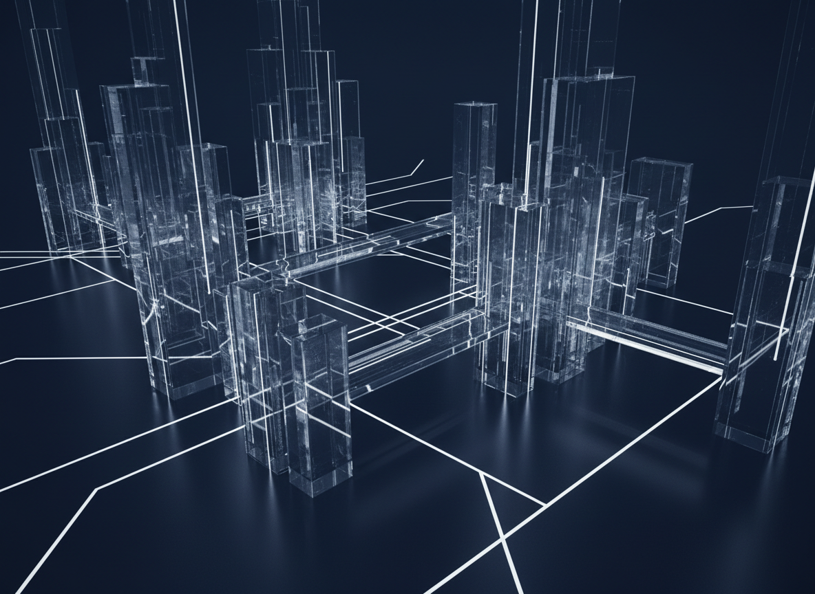 Arquitetura abstrata em circuito de vidro