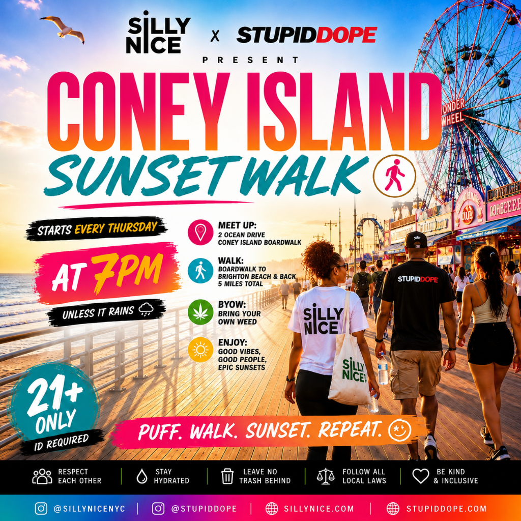 Coney Island Sunset Walk Official Flyer — Silly Nice x stupidDOPE